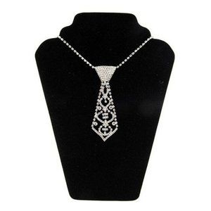 Wonderful Women Sexy Bling Rhinestone Neck Tie Necklace